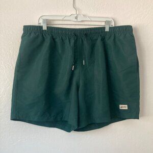 Bather Swim Trunks Pine Green 5" Inseam Drawstring Vacation Beach Lined Mens XXL